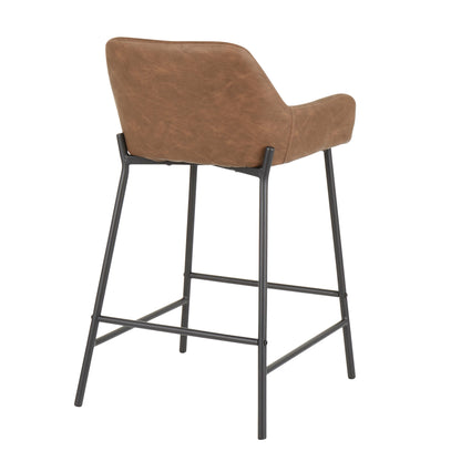 Daniella - Industrial Fixed Height Counter Stool (Set of 2)