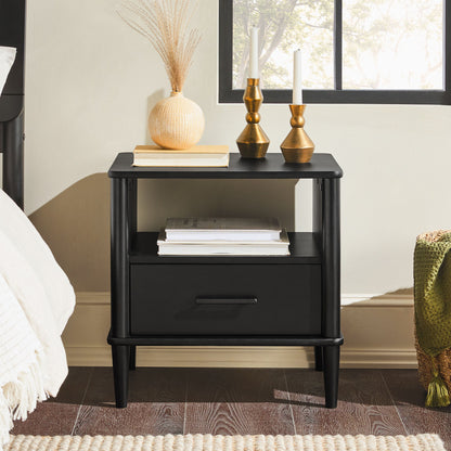 Transitional Solid Wood Spindle Nightstand