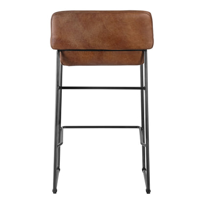 Starlet - Counter Stool Stool Open Road Leather (Set of 2) - Brown