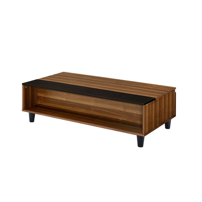 Avala - Coffee Table With Lift Top - Walnut / Black