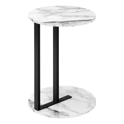 Accent Table, Side, Round, Contemporary And Modern - White / Black