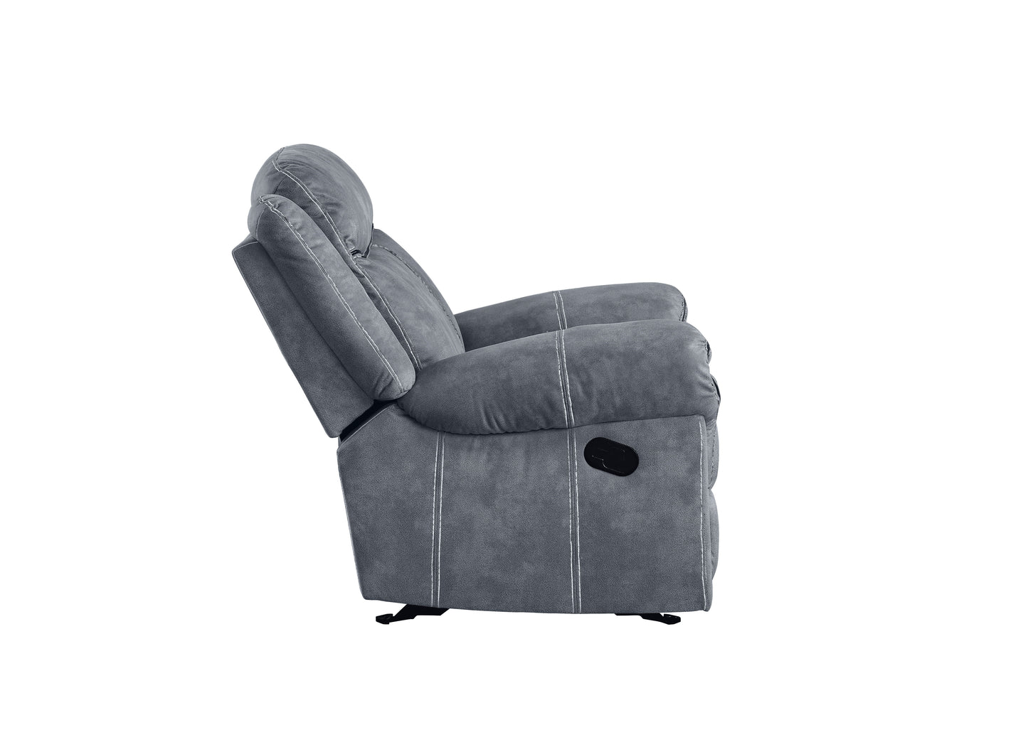 Zubaida - Two Tone Velvet Recliner Loveseat With USB Port Console