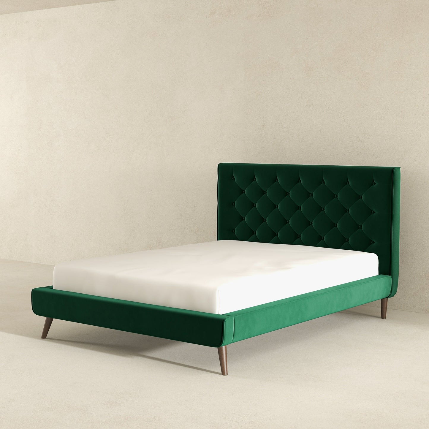 Dillon - Mid-Century Modern Velvet Platform Bed