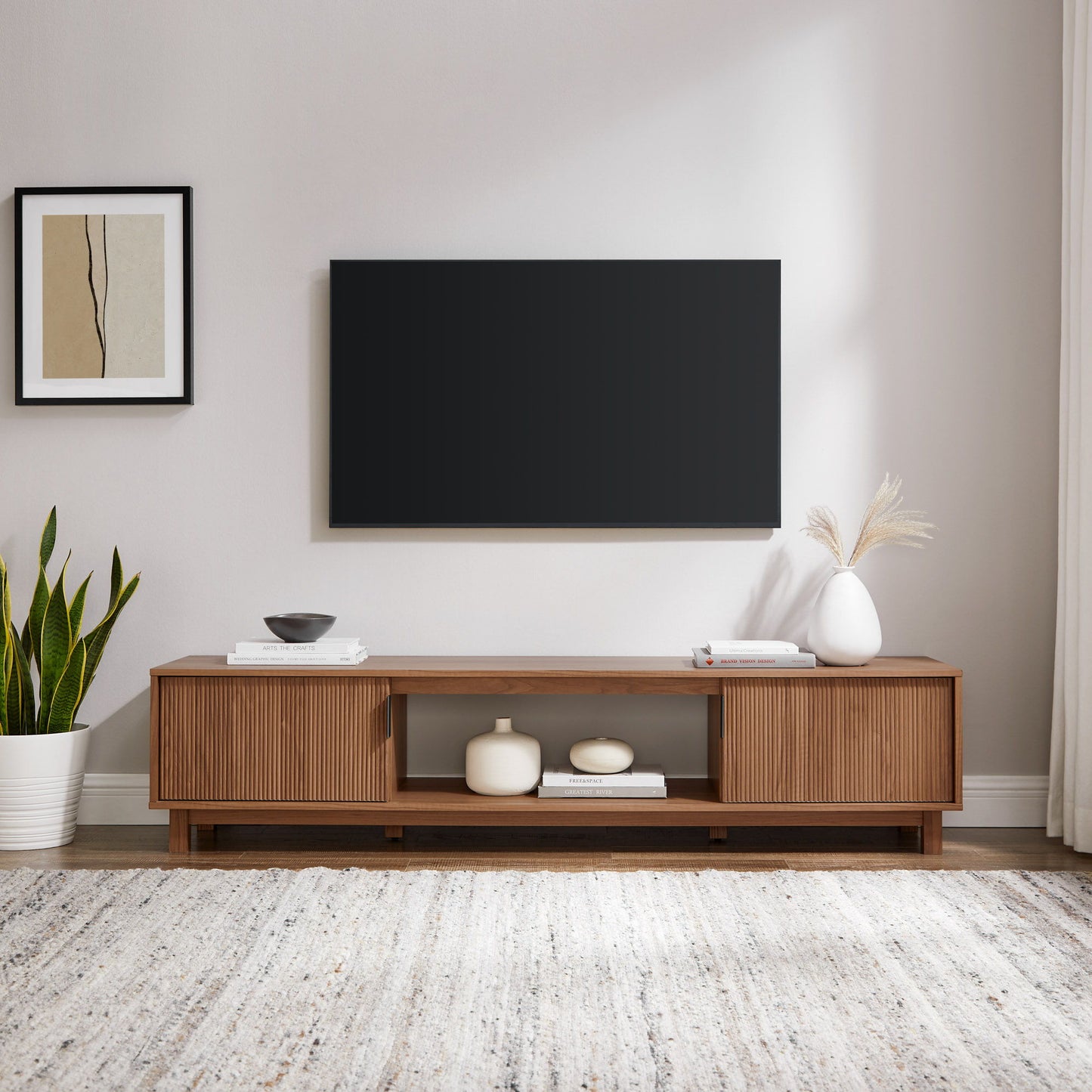 Modern Fluted Door Minimalist TV Stand