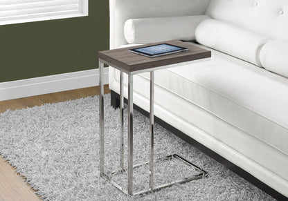 Accent Table, C - Shaped, Tempered Glass, Stylish Design Contemporary & Modern