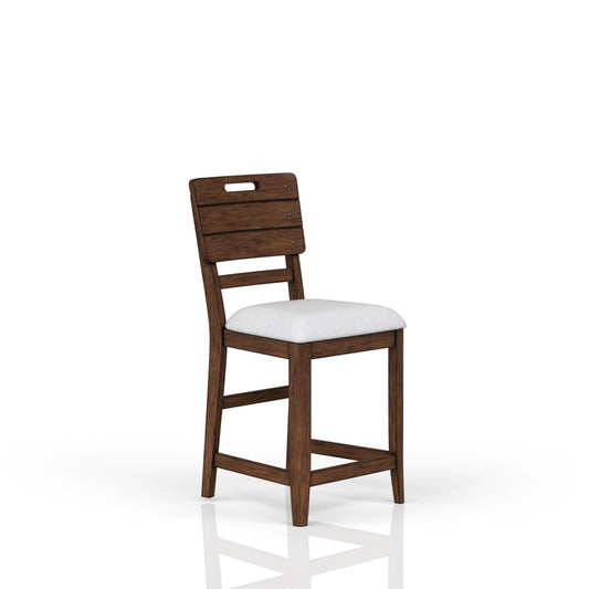 Casual Counter Stool Contrasting Upholstered Seat (Set of 2) - Brown