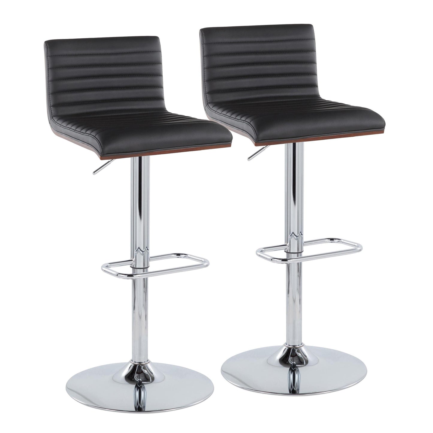 Mason - Contemporary Adjustable Barstool With Swivel With Rounded Rectangle Footrest (Set of 2)