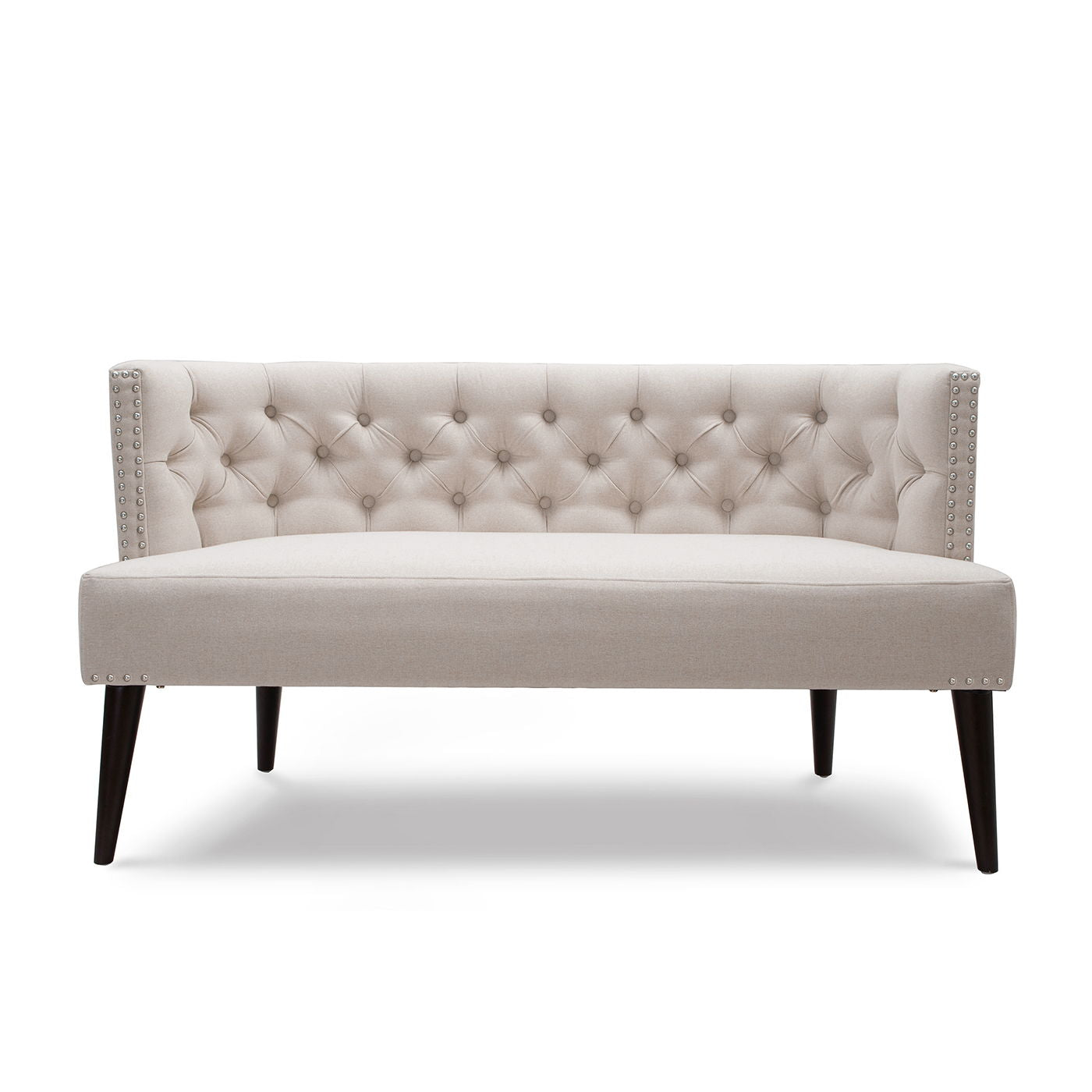 Celine - Tufted Settee Nailhead Accents - Sky Neutral Beige