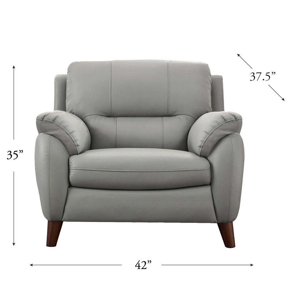 Monroe - Leather Chair - Silver Gray