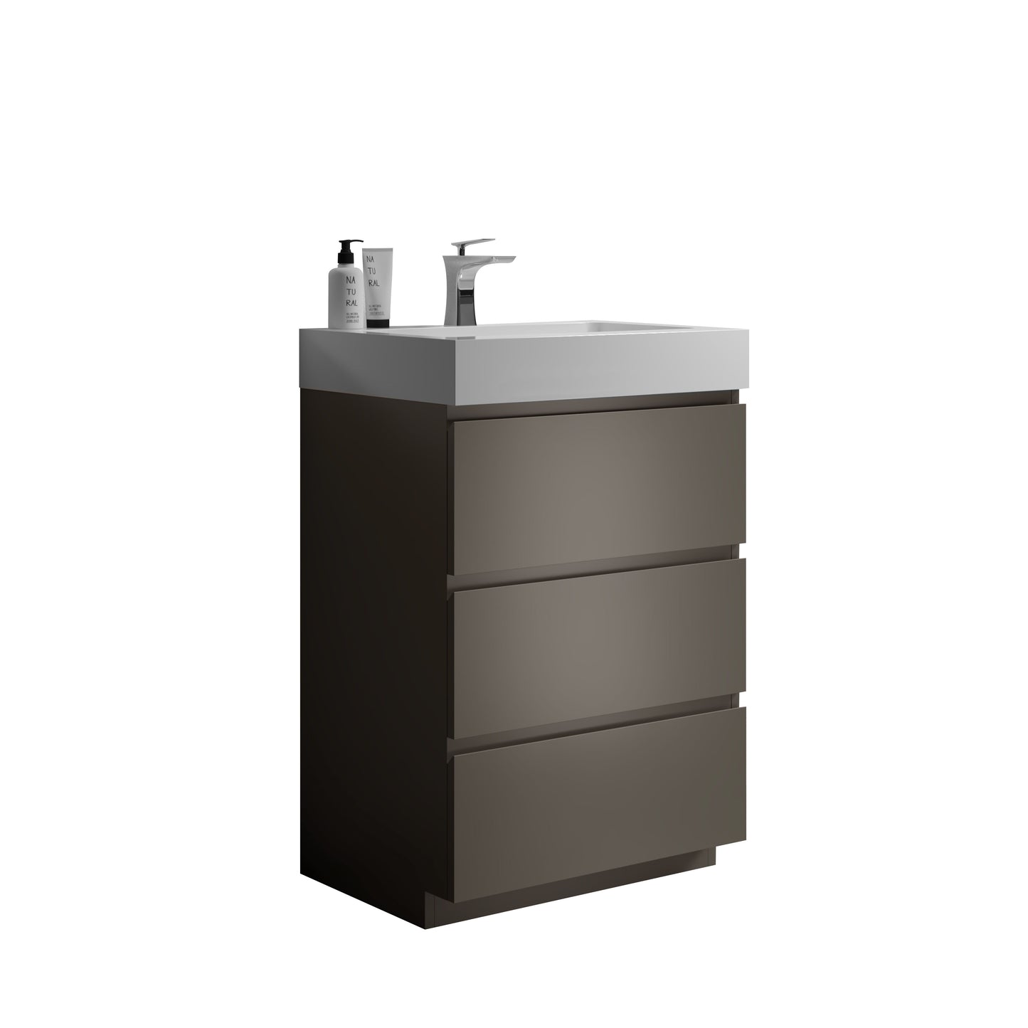 Alice - Bathroom Vanity With Sink, Large Storage Freestanding Bathroom Vanity For Modern Bathroom, One-Piece Sink Basin Without Drain And Faucet