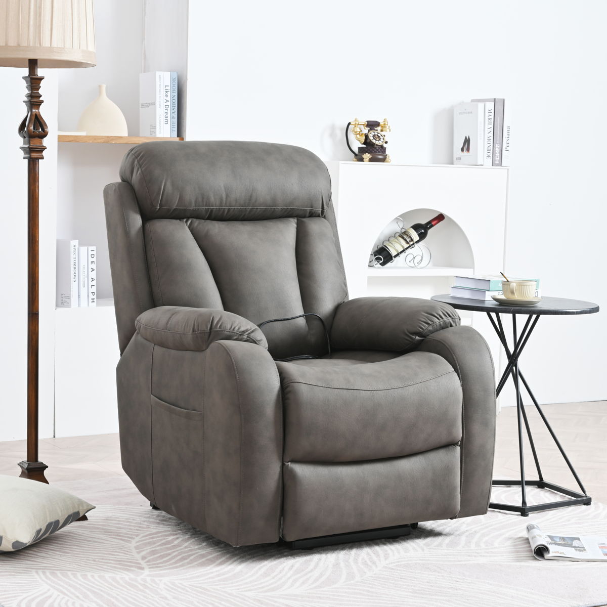 Lift Chair Recliner For Elderly Power Remote Control Recliner Sofa Relax Soft Chair Anti-Skid Australia Cashmere Fabric Furniture Living Room