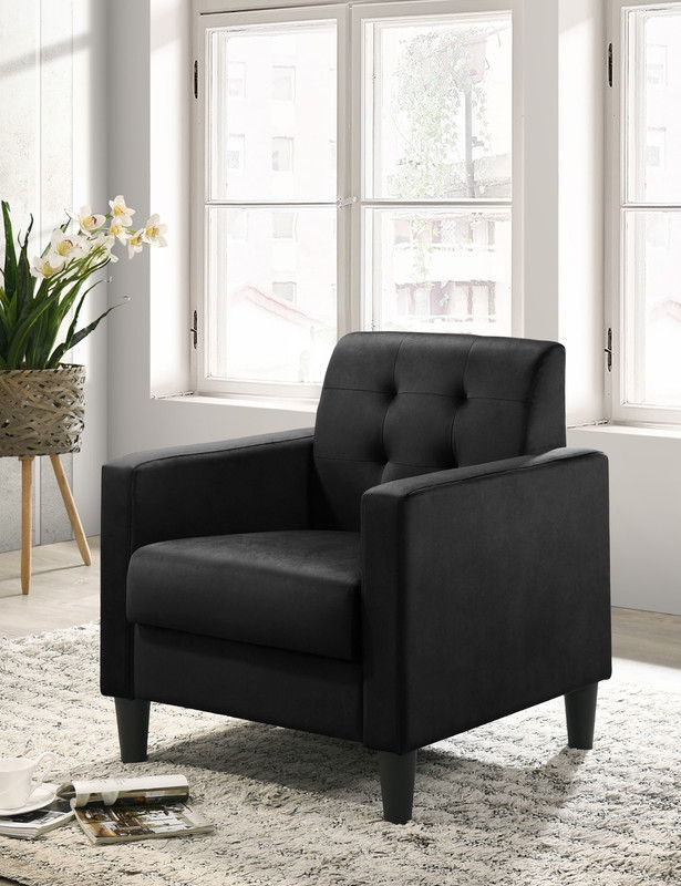 Hale - Velvet Accent Armchair With Tufting