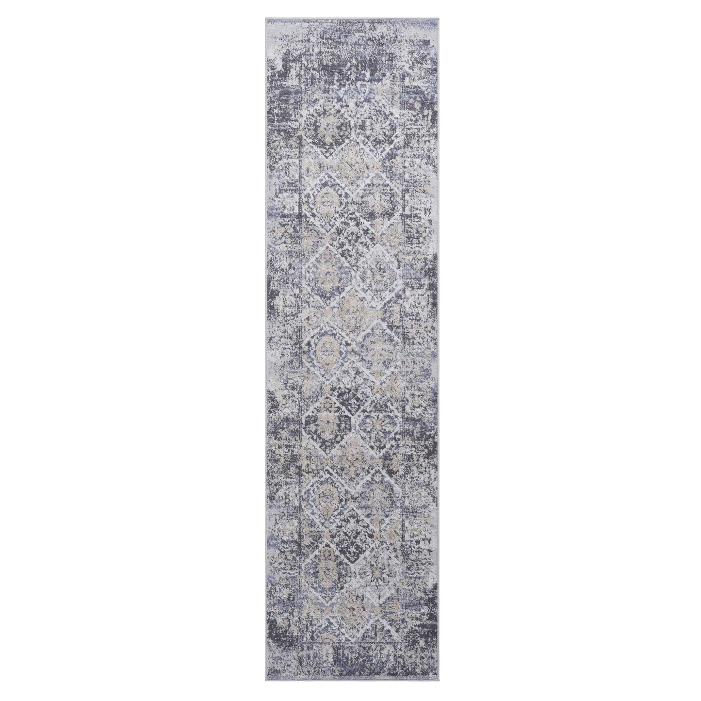 Payas - 2' x 8' Traditional Non-Shedding Stylish And Stain Resistant Area Rug - Gray / Blue