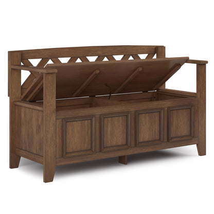 Amherst - Entryway Storage Bench - Rustic Natural Aged Brown