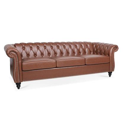 Rolled Arm Chesterfield 3 Seater Sofa