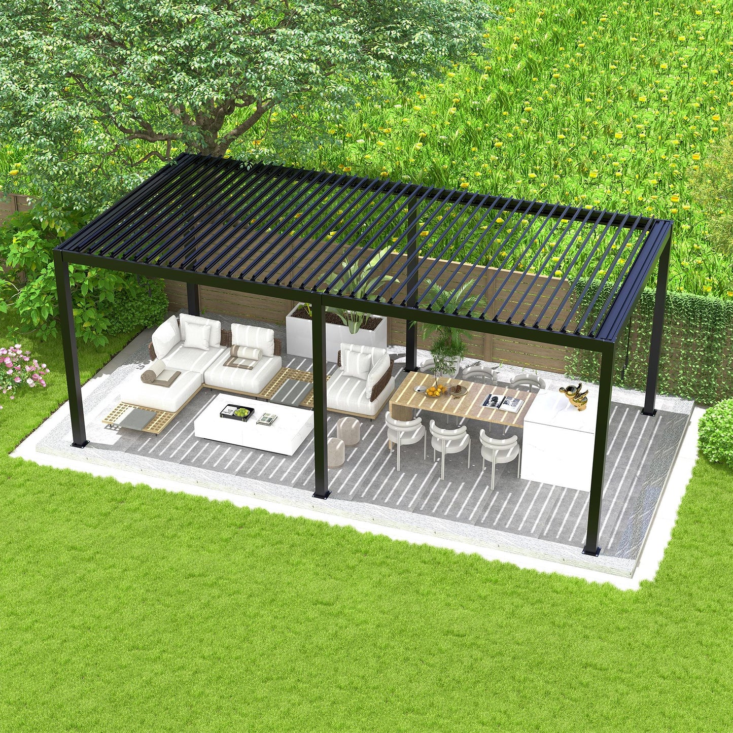 Louver Pergola Aluminium Frame & Louvers