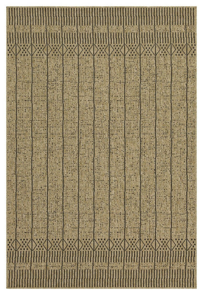 Earth - 7'10" X 10'3" Polypropylene, Indoor, Outdoor Area Rug - Jute / Black