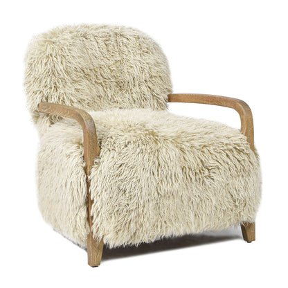 Enchante - New Zealand Sheepskin Accent Arm Chair - Taupe / Natural