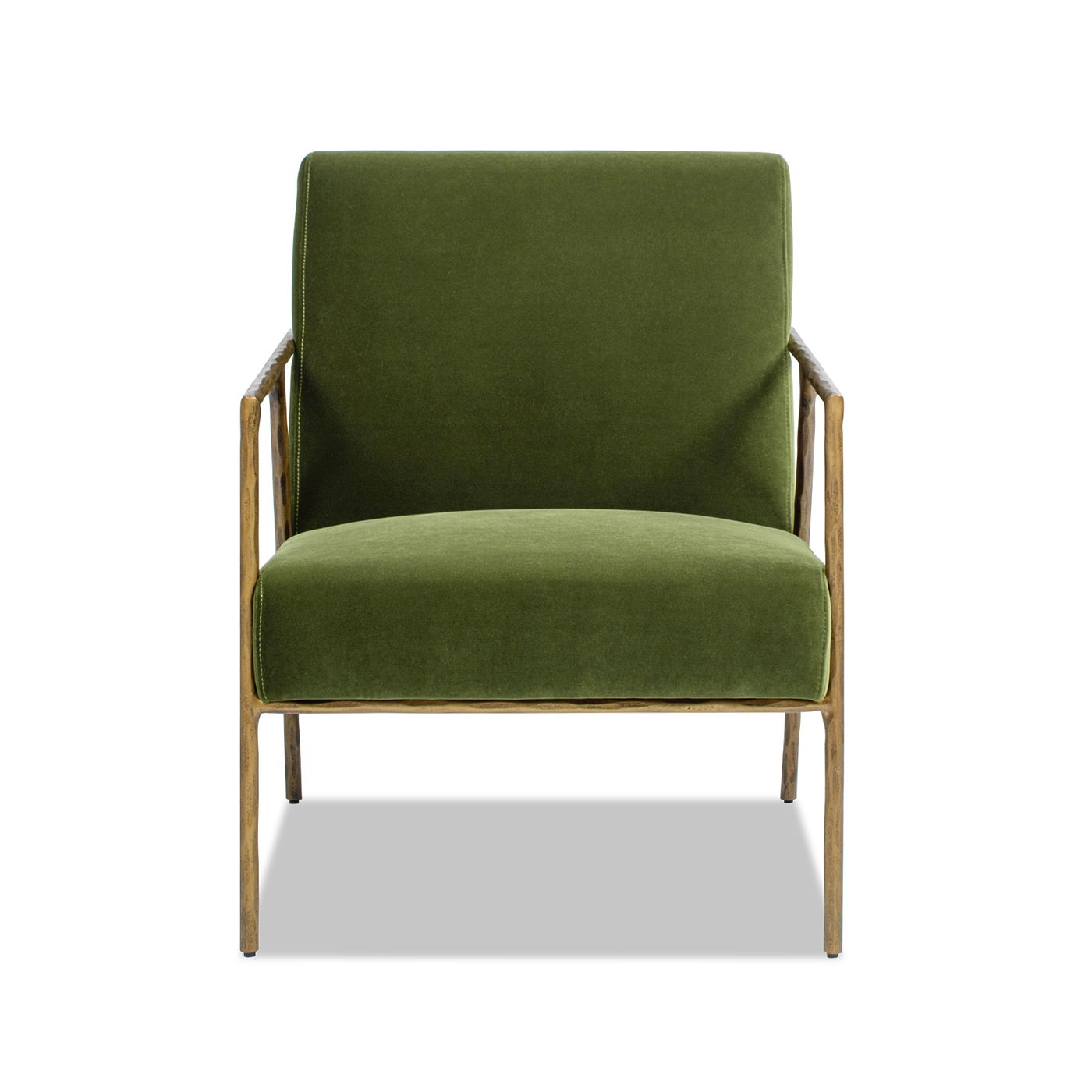 Aerin - Hammered Brass Upholstered Accent Arm Chair