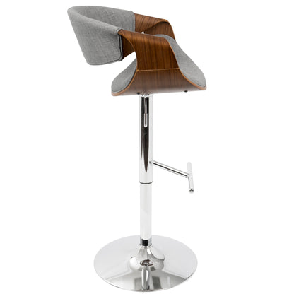 Curvo - Mid Century Modern Adjustable Barstool With Swivel With Straight T Footrest