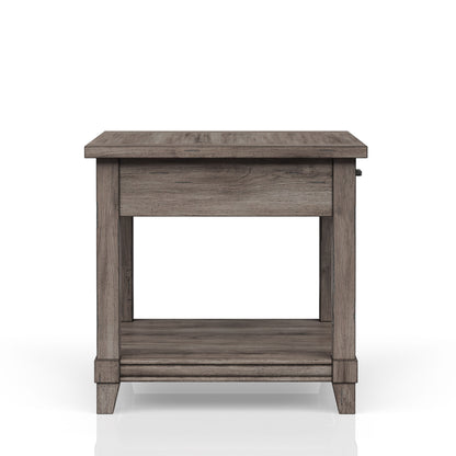 End Table With Storage Drawer Usn - Gray