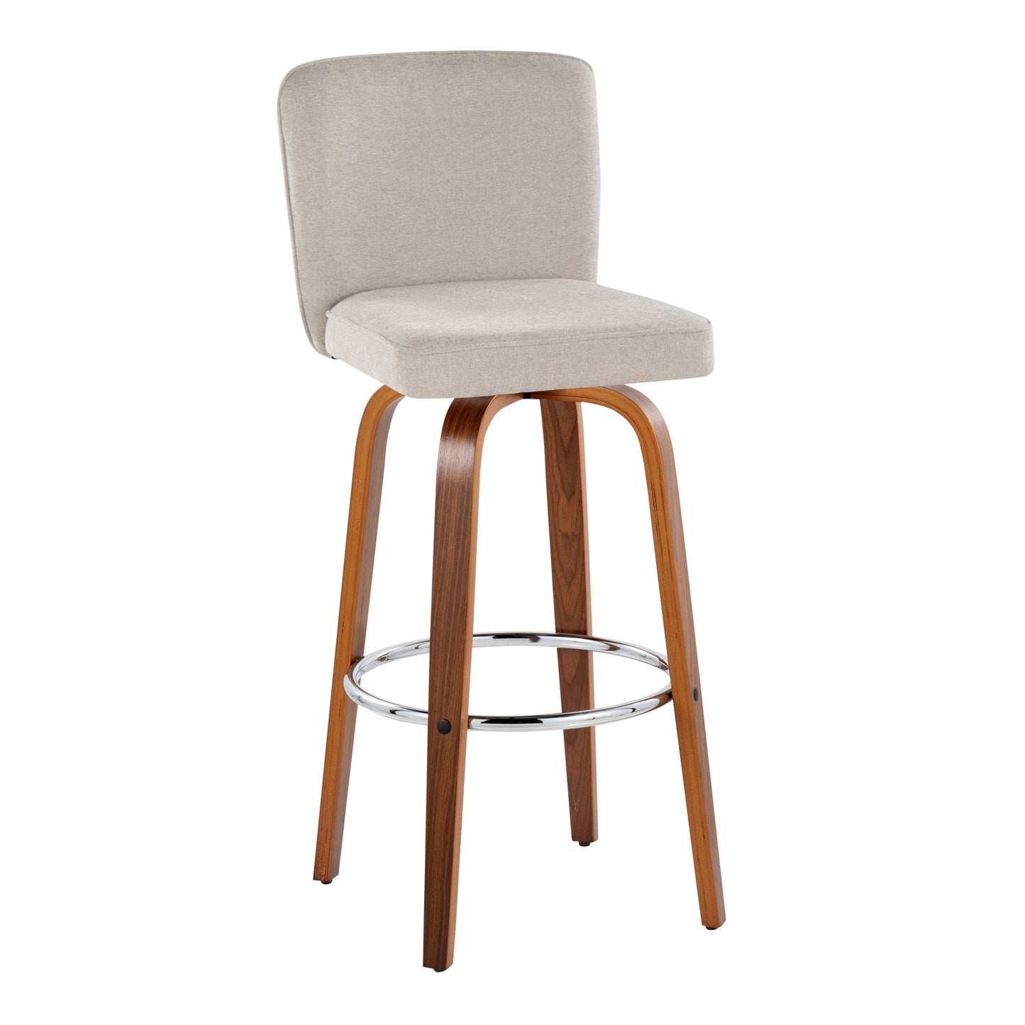 Henry - Contemporary Fixed Height Barstool With Swivel With Round Footrest (Set of 2)