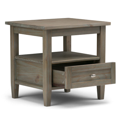 Warm Shaker - End Table - Distressed Gray