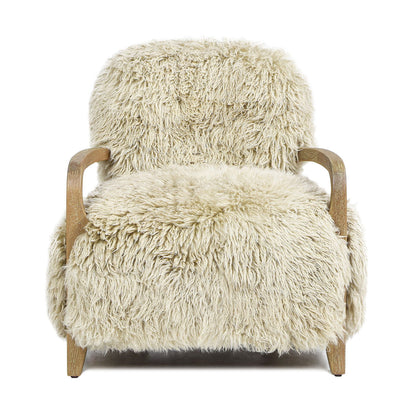 Enchante - New Zealand Sheepskin Accent Arm Chair - Taupe / Natural