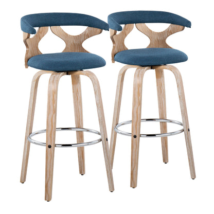 Gardenia - Contemporary Fixed Height Barstool With Swivel With Round Footrest (Set of 2)