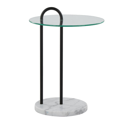 Claire - Contemporary / Glam Side Table - Black / Clear