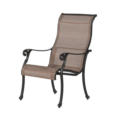 Patio Outdoor Sling Patio Chairs With Aluminum Frame, All-Weather Furniture (Set of 2) - Bronze