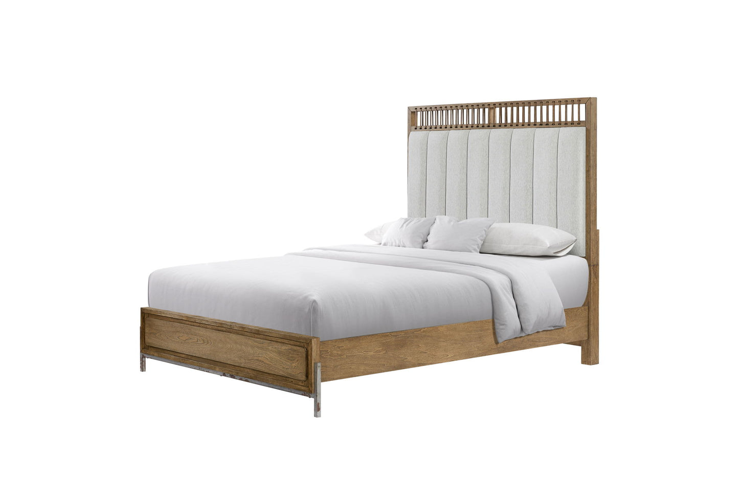 Elegant Design Upholstered And Strap Panel Bed