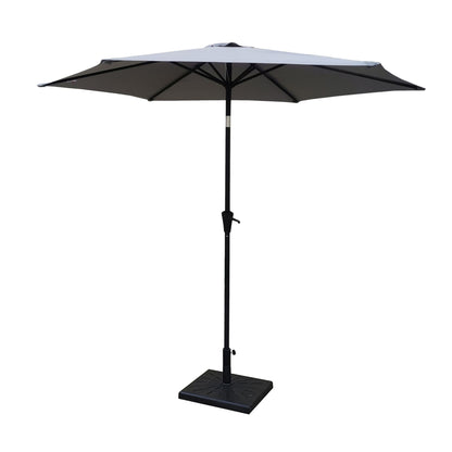 8.8' Outdoor Aluminum Patio Umbrella With 42 Pound Square Resin Umbrella Base