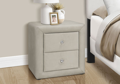 Nightstand, Storage Drawer Versatile Use, Upholstered, Transitional