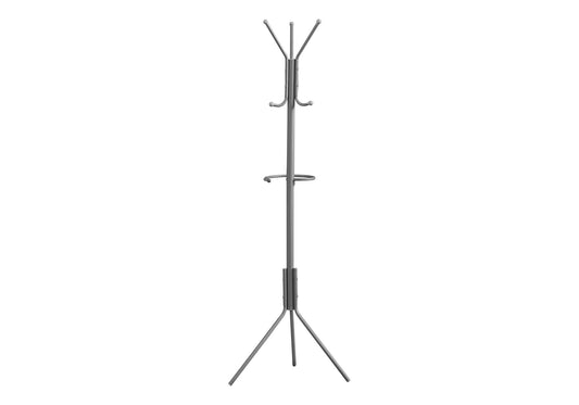 Coat Rack, Hall Tree, Free Standing, Hanging Bar, 6 Hooks, Entryway, Contemporary & Modern