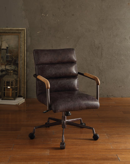 Harith - Retro Top Grain Leather Office Chair