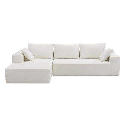 Modular Sectional Living Room Sofa Set, Modern Minimalist Style Couch, Upholstered Sleeper Sofa For Living Room, Bedroom, Salon, 2 Piece Free Combination, L-Shape