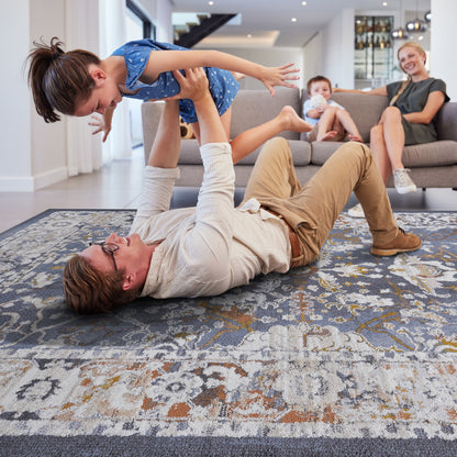 2' x 8' Traditional Non-Shedding Stylish And Stain Resistant Area Rug - Blue