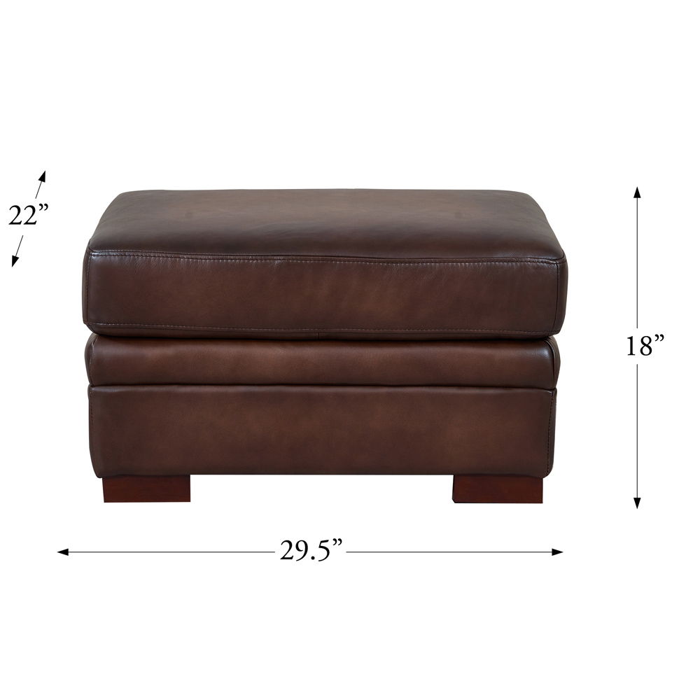 Brookfield - Leather Ottoman - Caramel