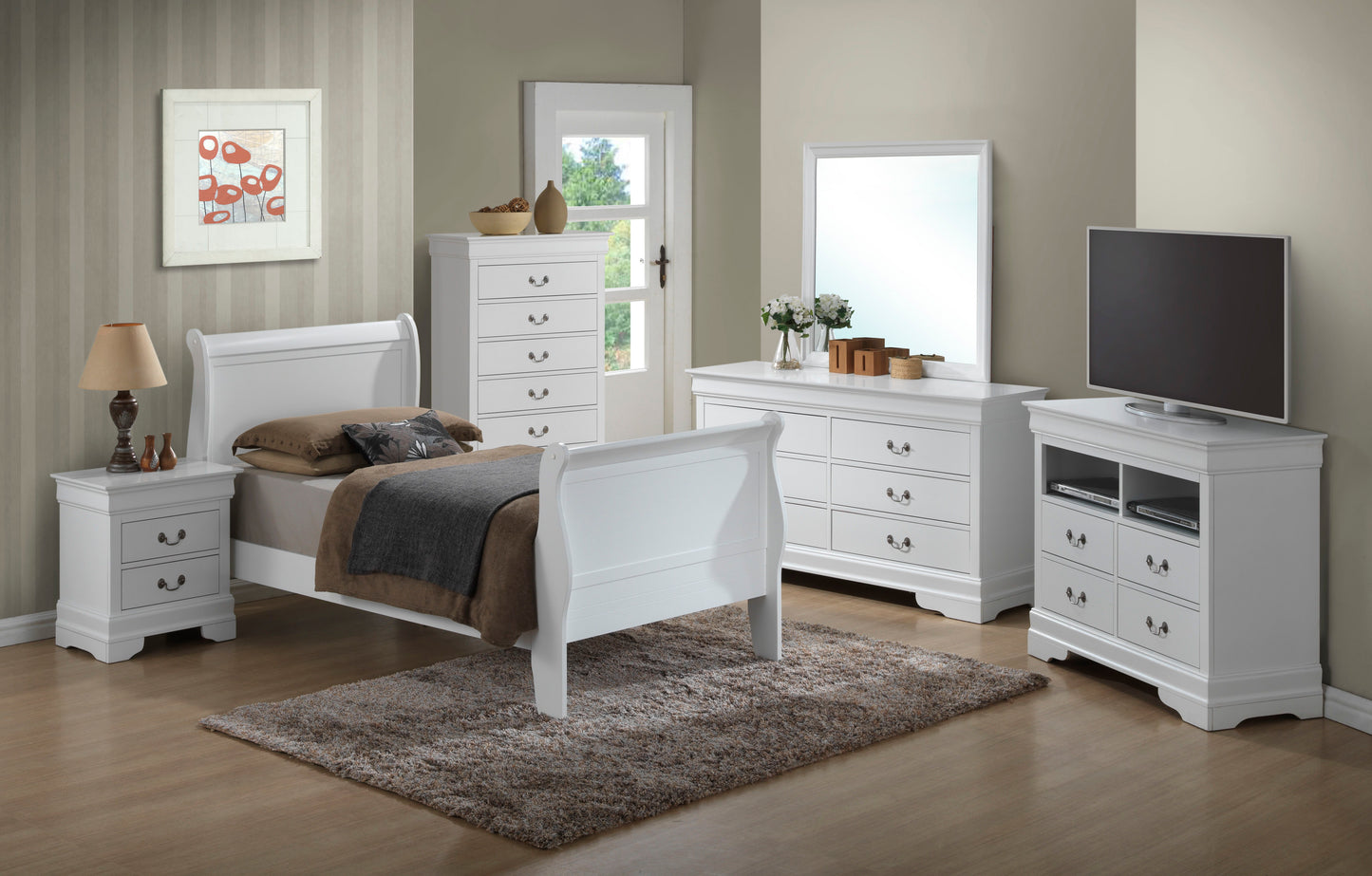 Panel Sleigh Bed