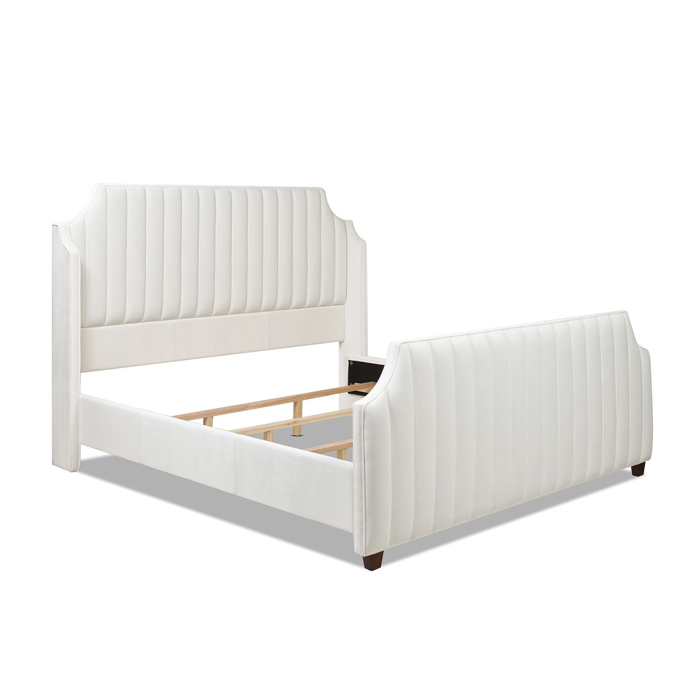 Addison - King Tufted Panel Bed Frame - Cloud White