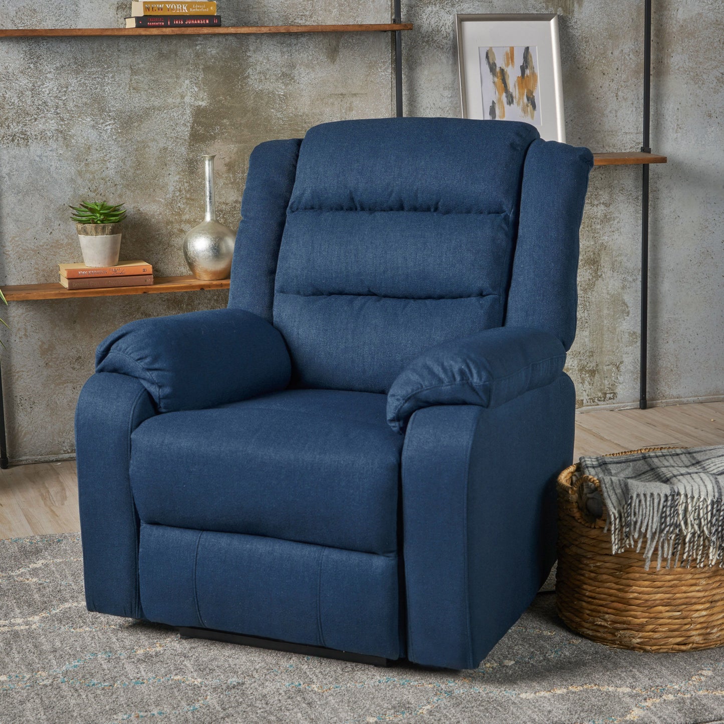 Wide - Power Standard Recliner - Navy Blue