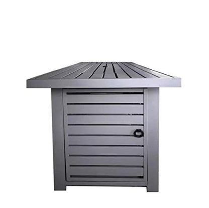 Outdoor Fire Pit Table With Lid Durable Construction - Gray