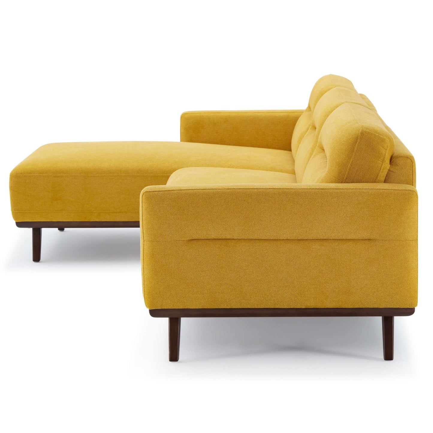 Ella - L Shaped Linen Left Sectional Couch - Yellow