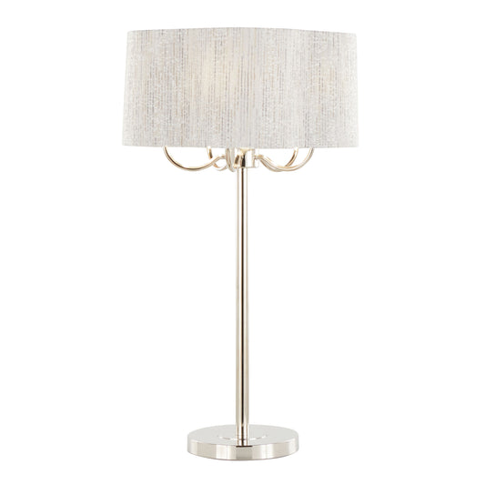 Lily - Contemporary Table Lamp - Polished Nickel / Gray