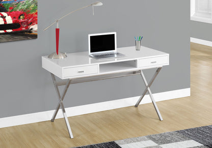 Computer Desk For Home Office, Laptop, Storage Drawers, Glossy Contemporary & Modern