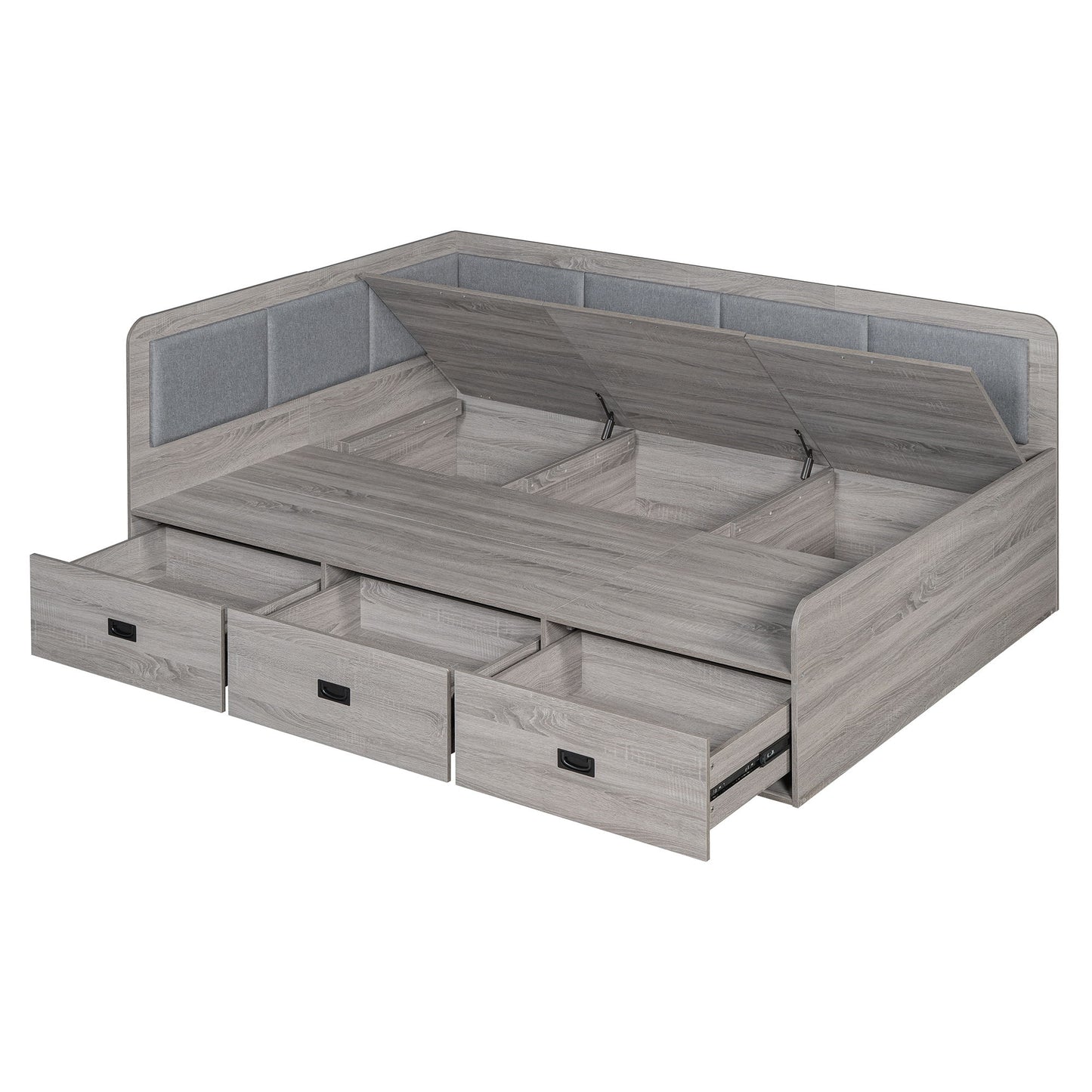 Daybed With Three Drawers And Three Storage Compartments