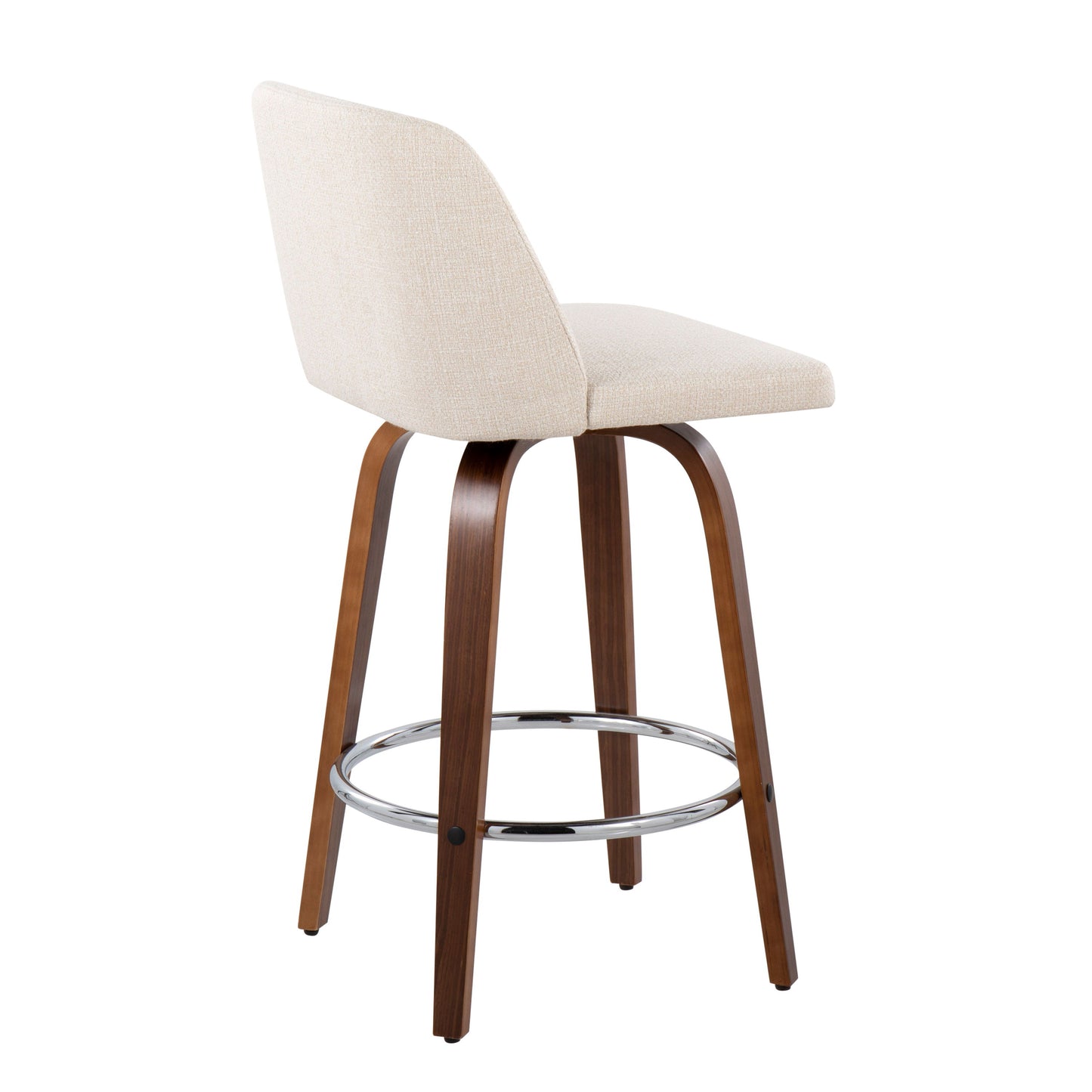 Toriano - Mid-Century Modern Fixed Height Counter Stool With Round Footrest (Set of 2)