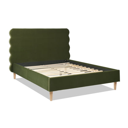 Stockholm - Modern Wavy Headboard Platform Bed