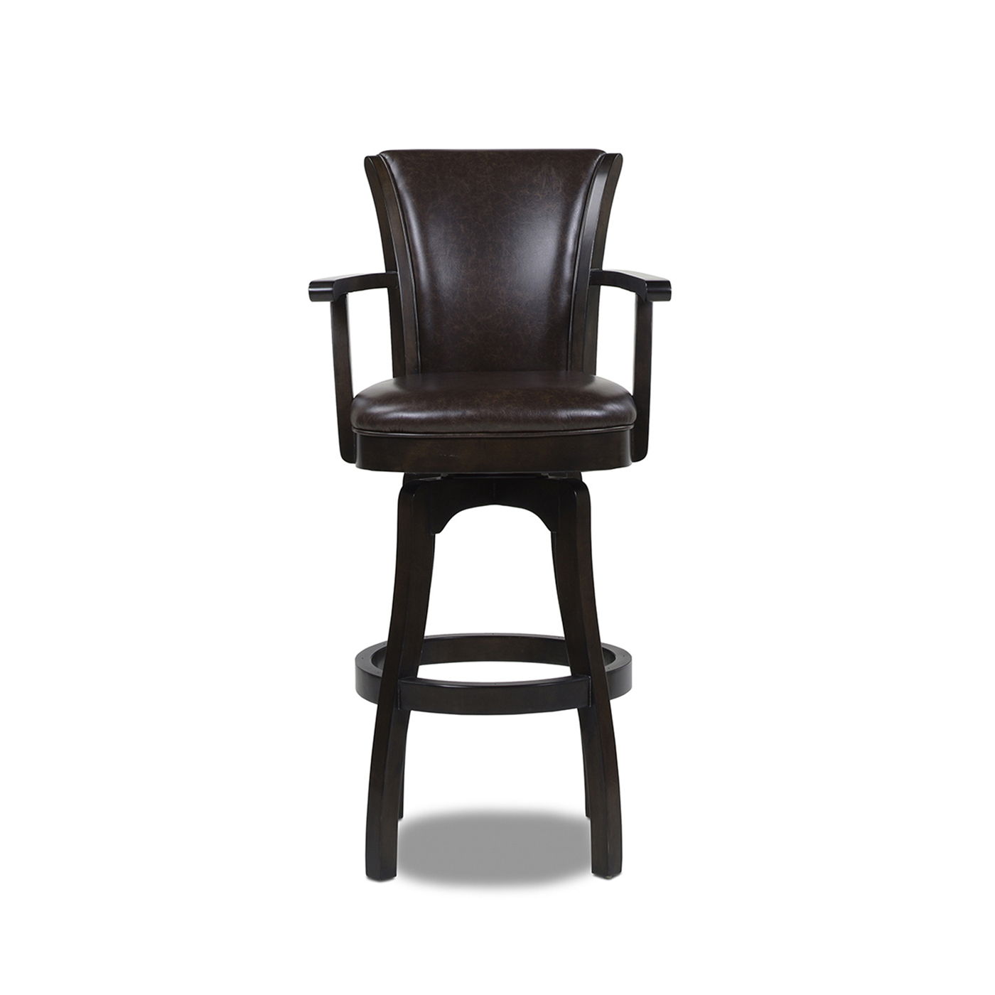 Williams - Swivel Bar Stool With Armrests - Vintage Brown